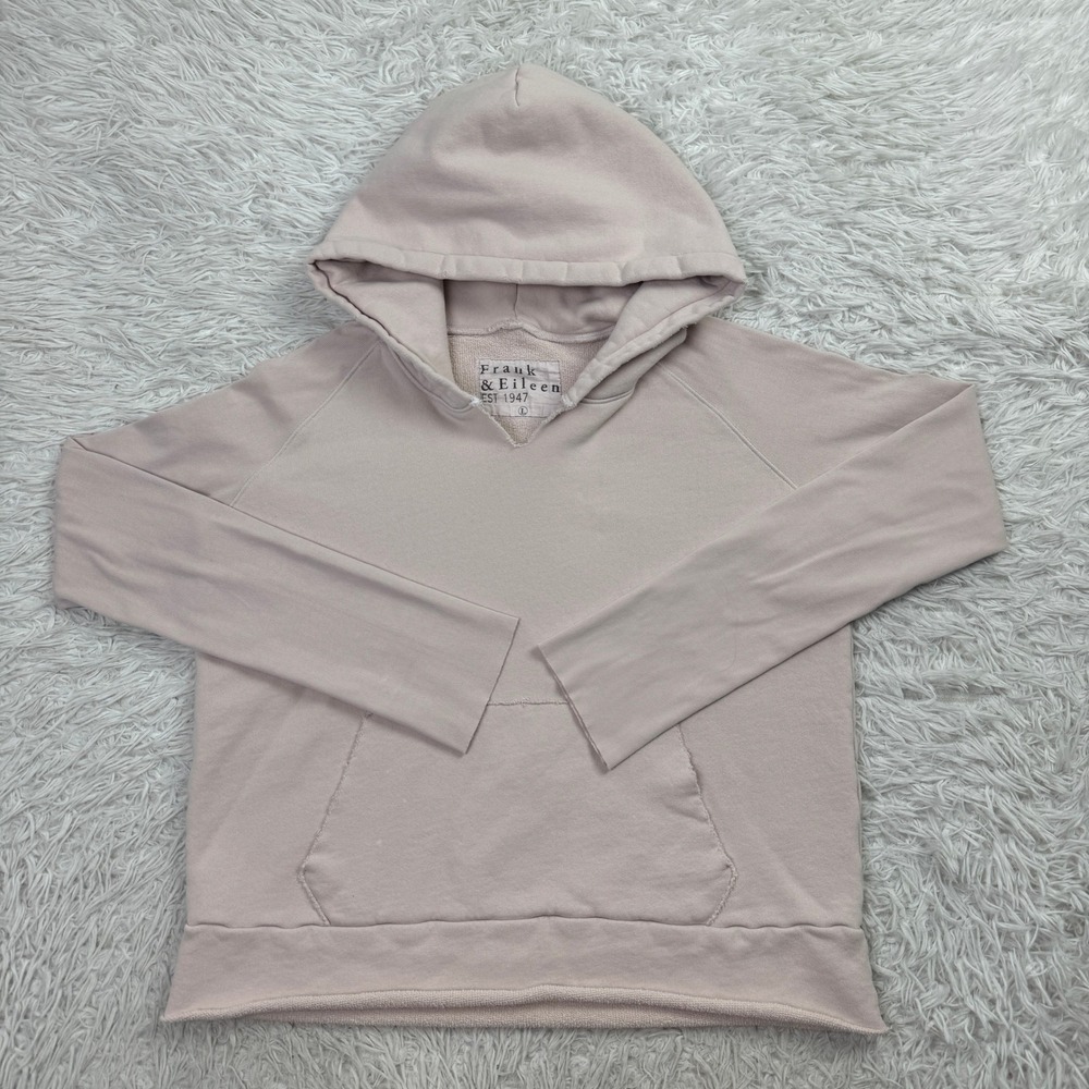 Frank & Eileen Sweater Womens Large Pink Melanie Essential‎ Hoodie V Neck Slim L